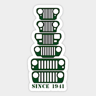 Jeep Grills Dark Green Logo Sticker